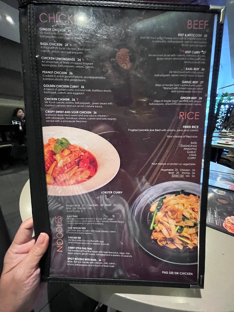 Menu, Green Mango