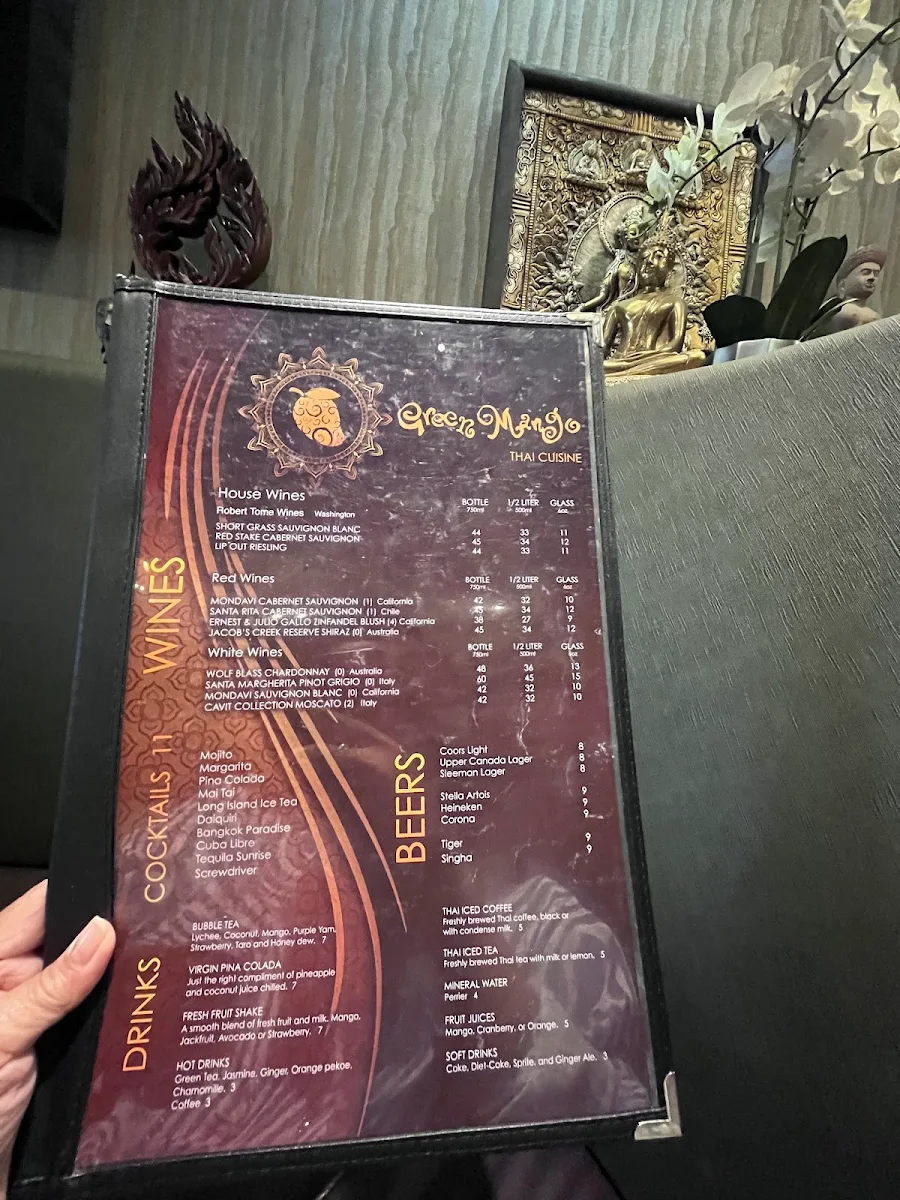 Menu, Green Mango