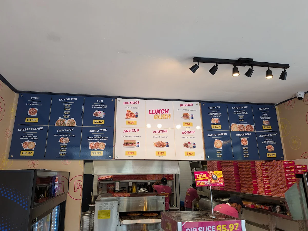 Menu, Pizzatown Bedford