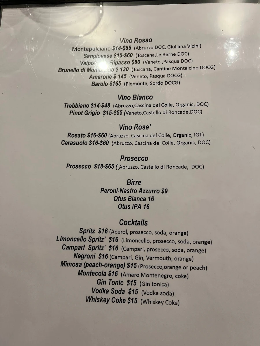 Menu, Via Mercanti Avenue