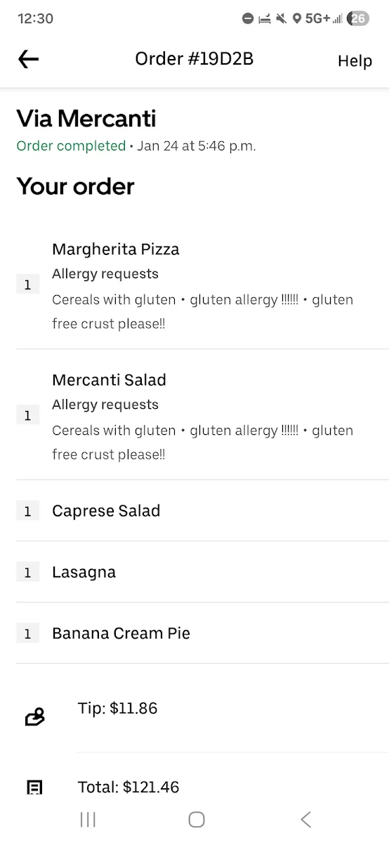 Menu, Via Mercanti Avenue