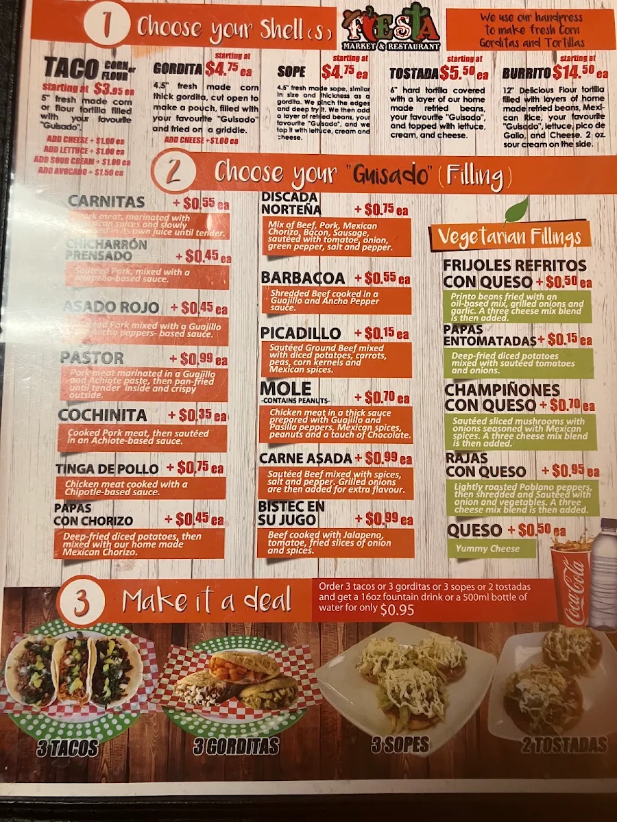 Menu, Fiesta Market & Restaurant | Mexican