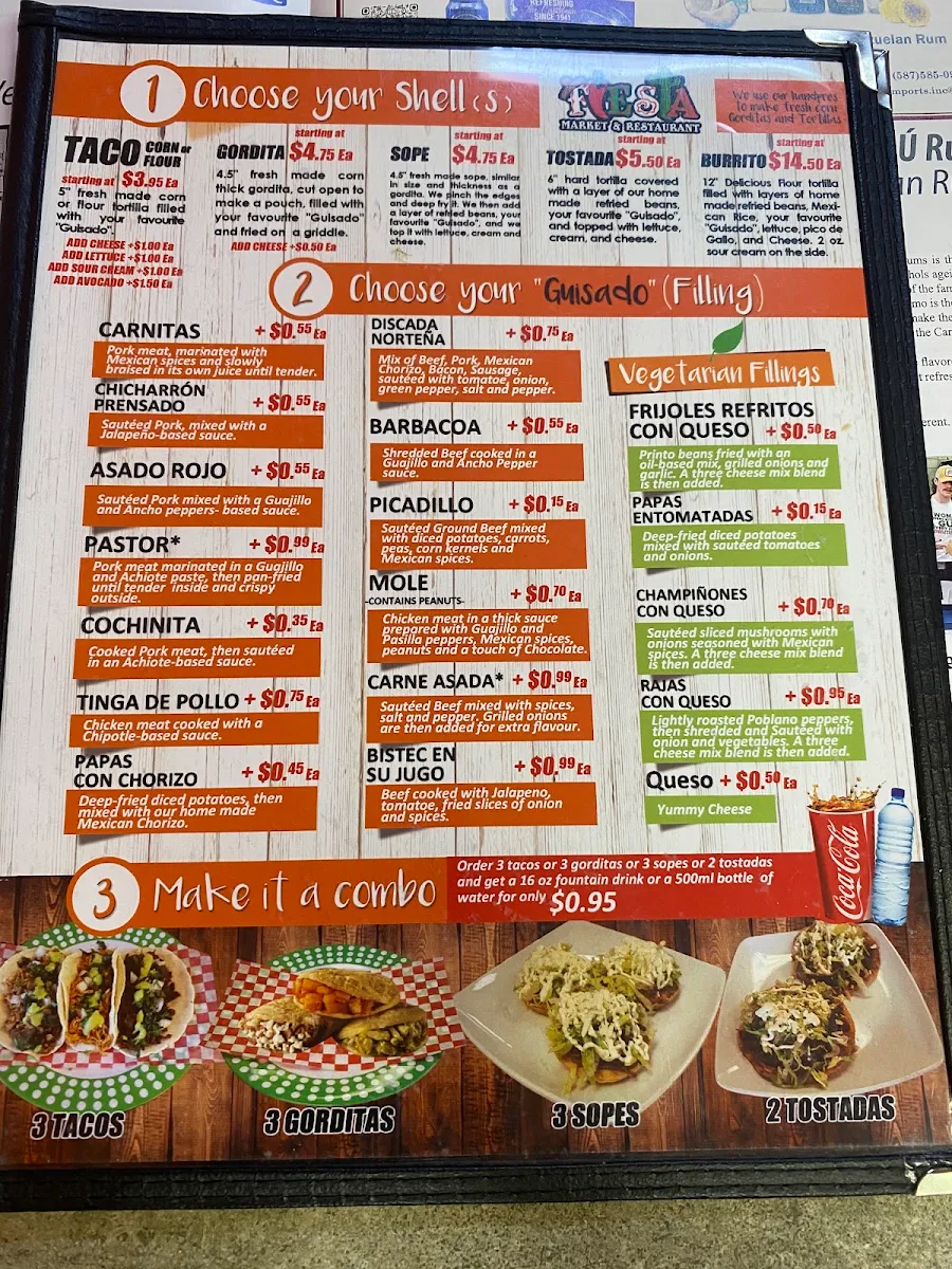 Menu, Fiesta Market & Restaurant | Mexican