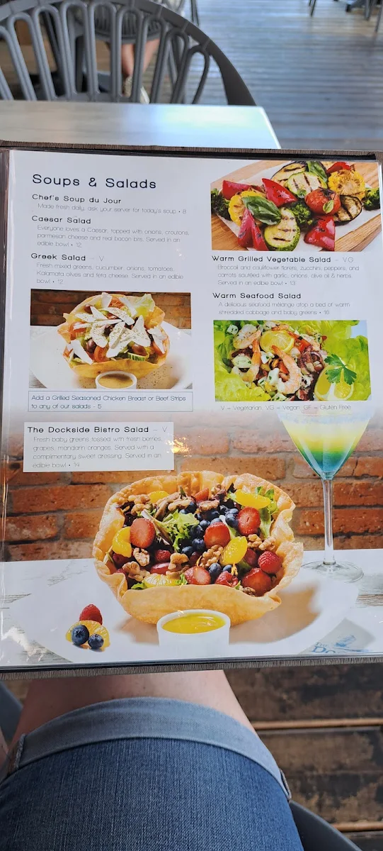 Menu, The Dockside Bistro