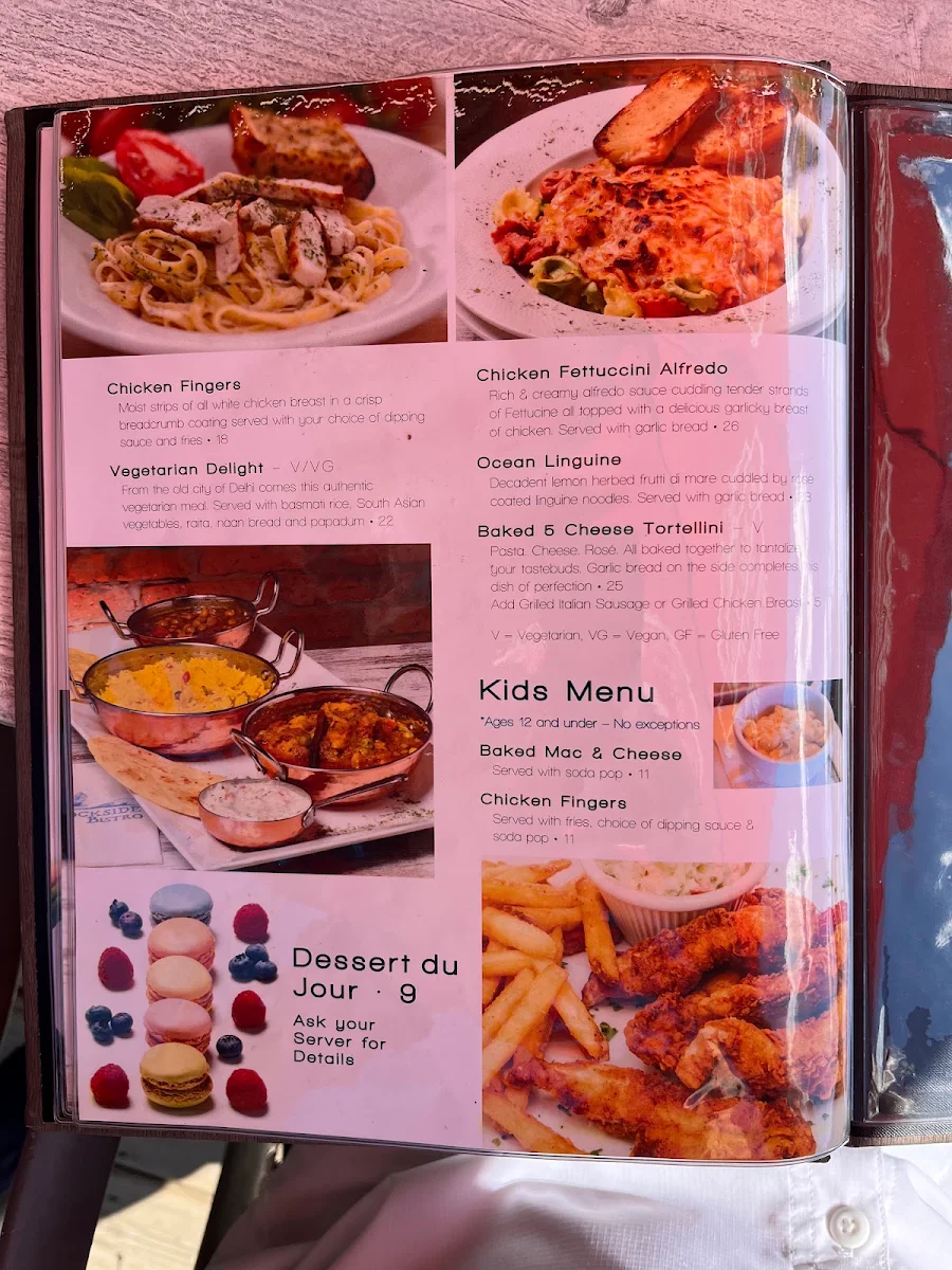Menu, The Dockside Bistro