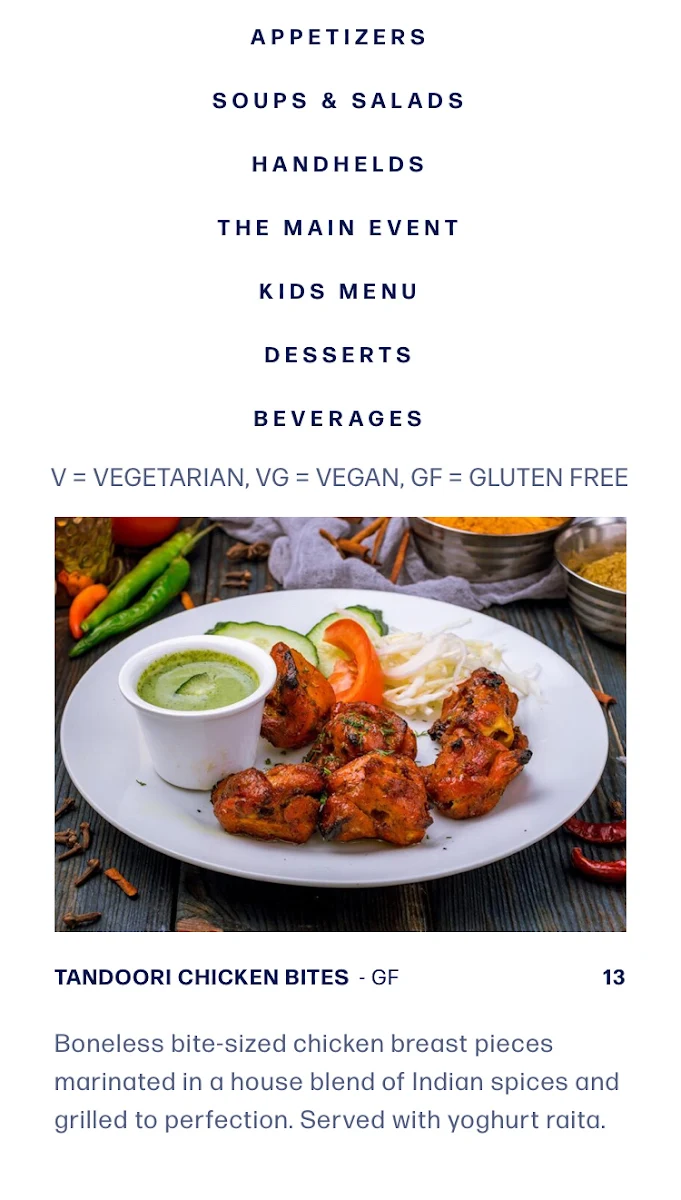 Menu, The Dockside Bistro