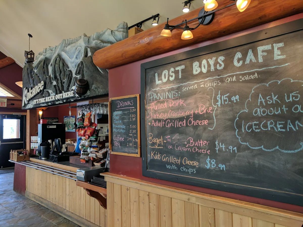 Menu, Lost Boys Cafe