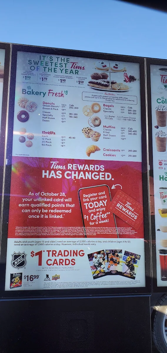 Menu, Tim Hortons