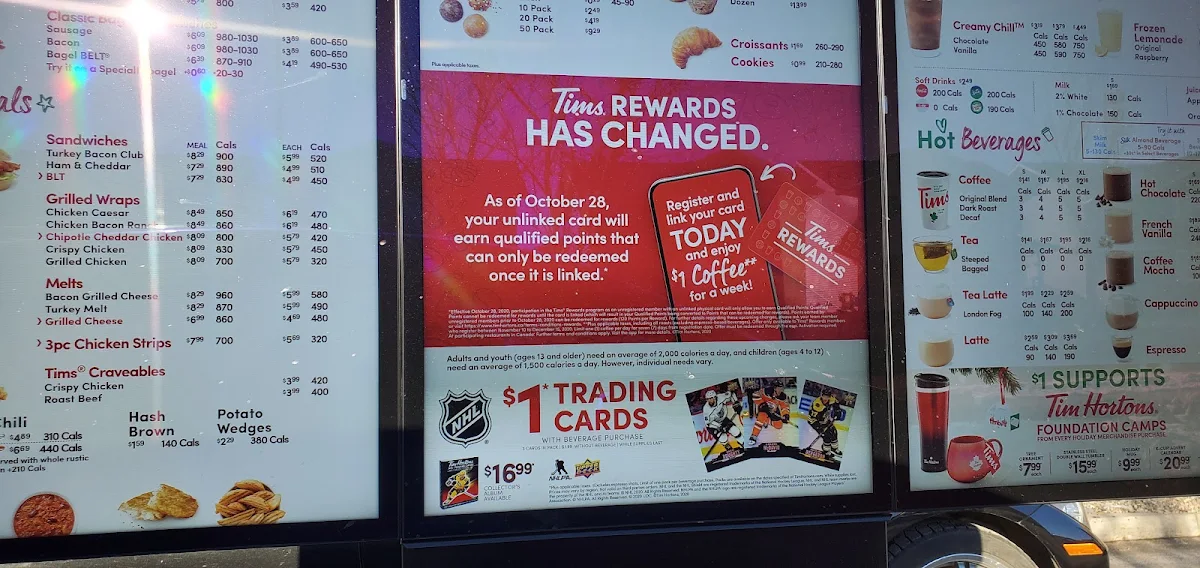 Menu, Tim Hortons