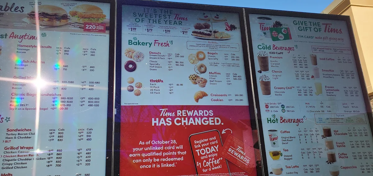 Menu, Tim Hortons
