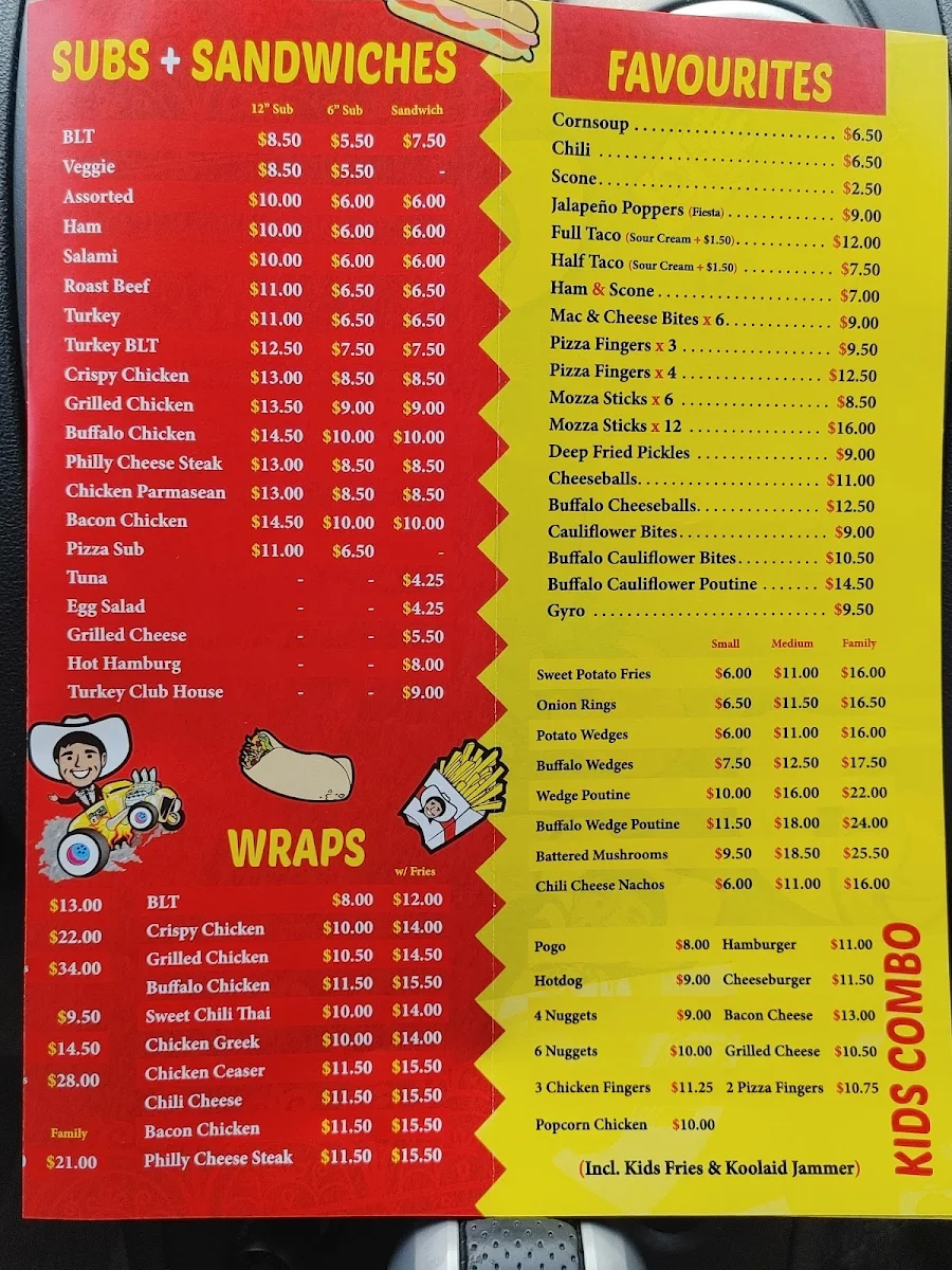 Menu, Maracle Mans