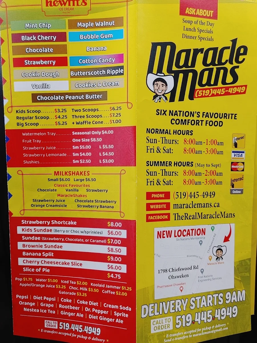 Menu, Maracle Mans