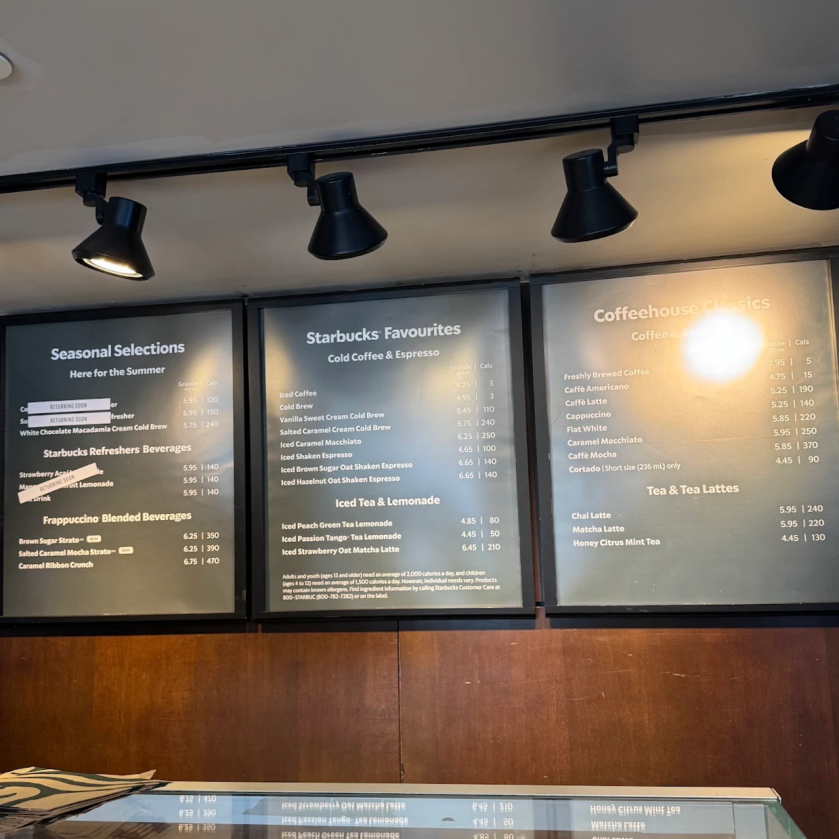 Menu, Starbucks Coffee Company