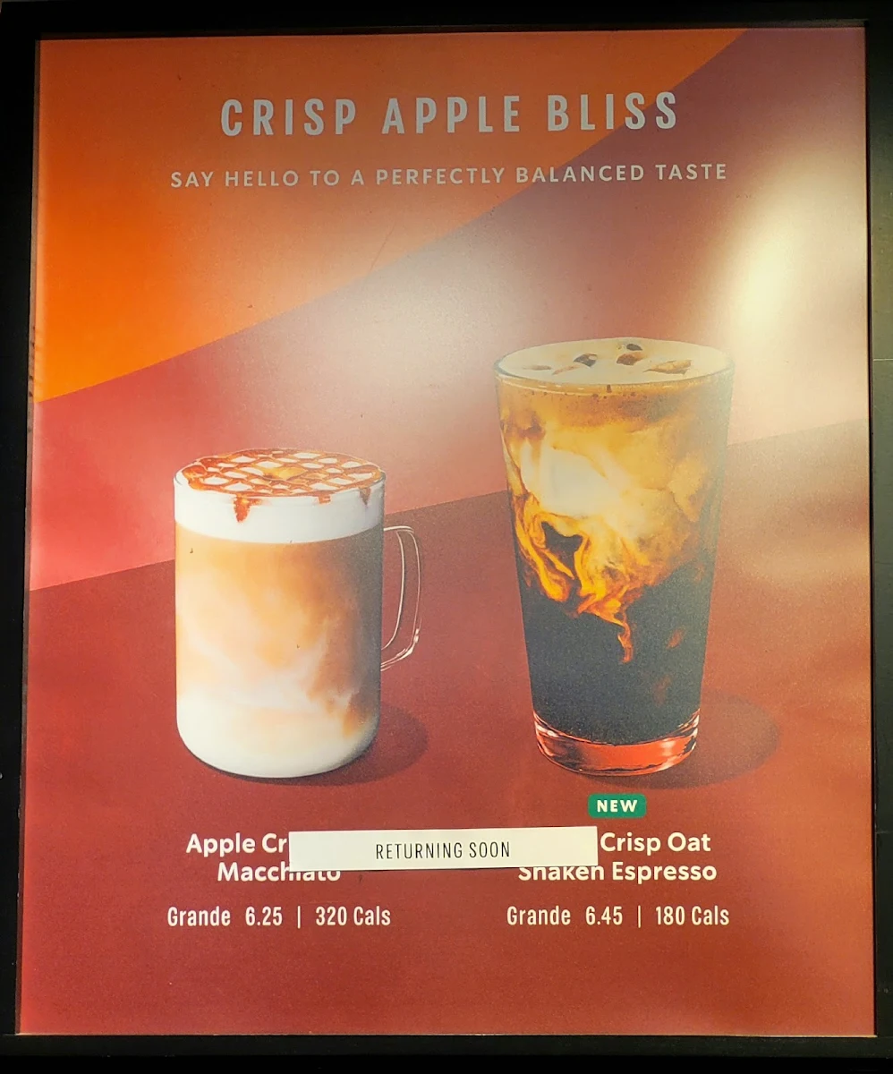 Menu, Starbucks Coffee Company