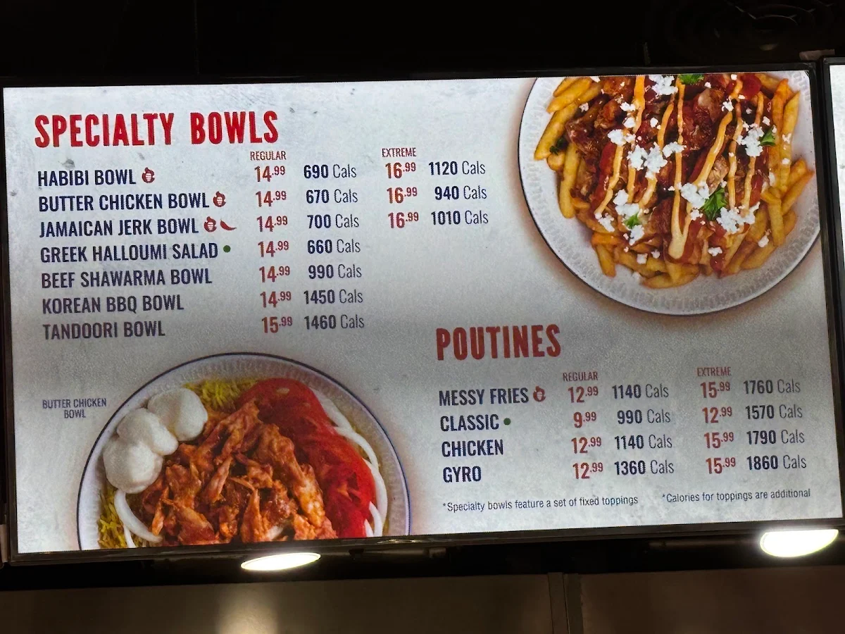 Menu, Tahini's Shawarma