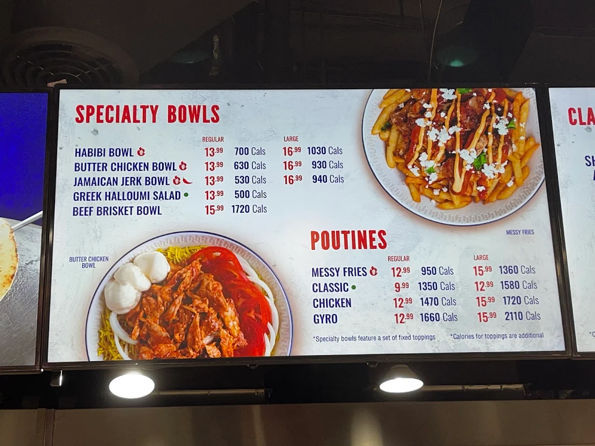 Menu, Tahini's Shawarma