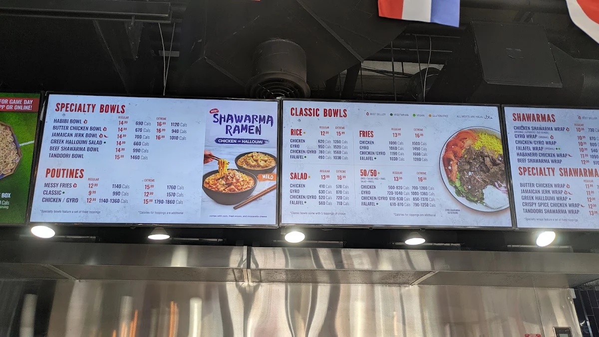 Menu, Tahini's Shawarma