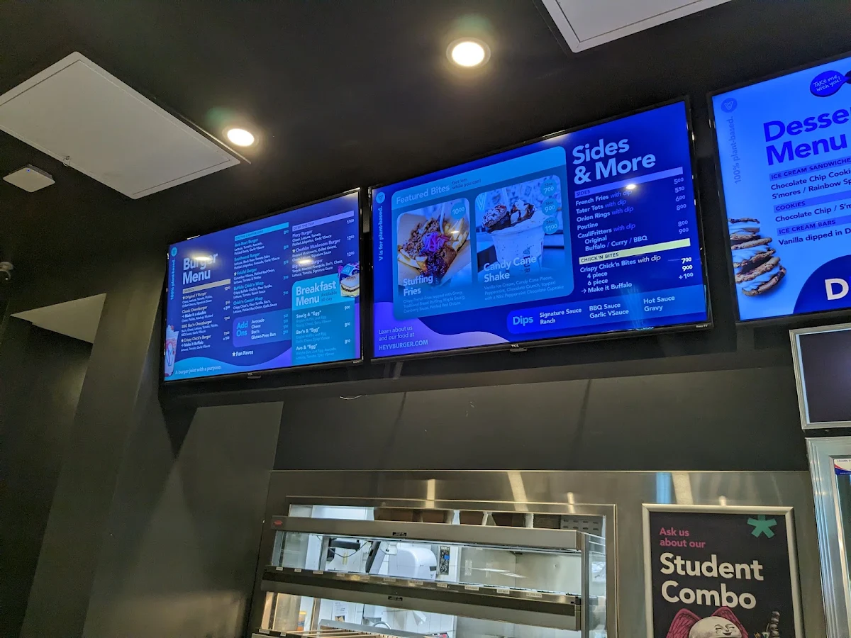 Menu, V Burger - 17 Ave - Ice Cream and Burger
