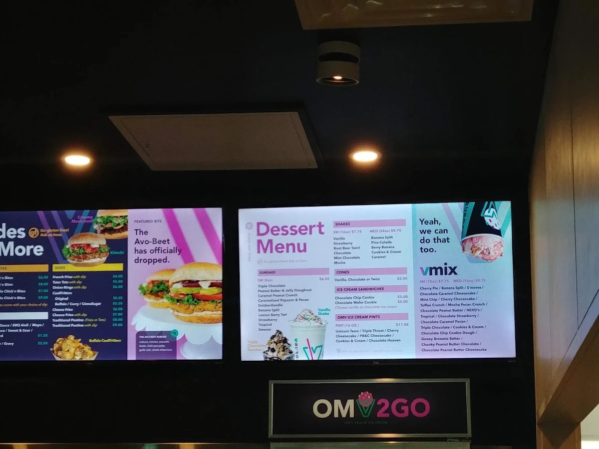Menu, V Burger - 17 Ave - Ice Cream and Burger