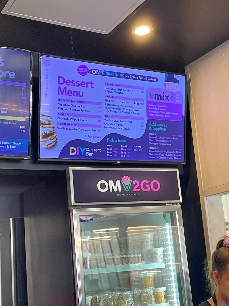 Menu, V Burger - 17 Ave - Ice Cream and Burger