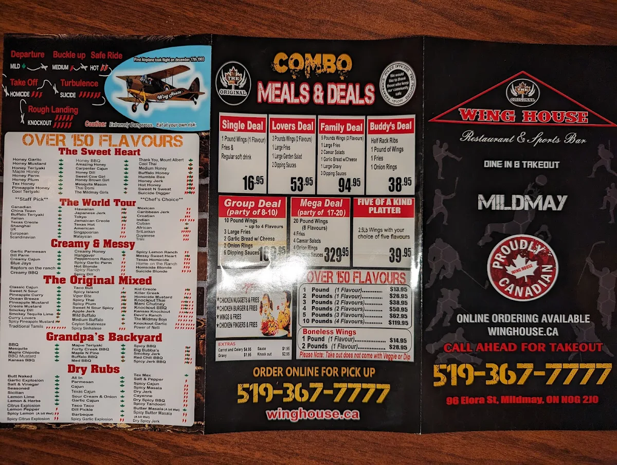 Menu, Wing House