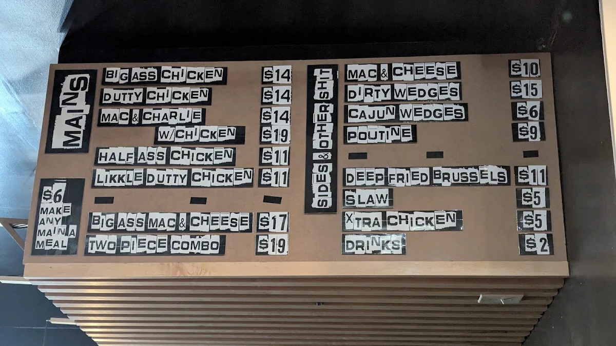 Menu, The Heartbreak Chef