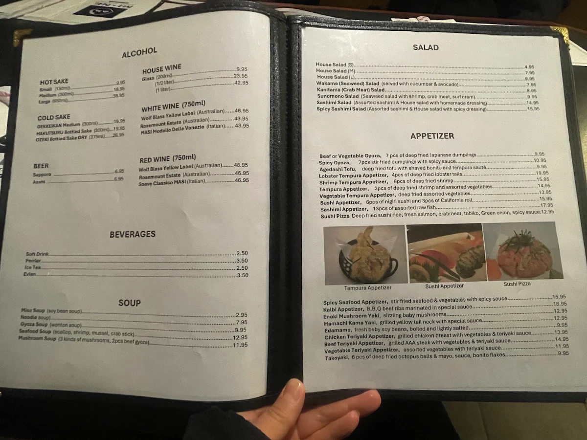 Menu, MI-NE Japanese Restaurant
