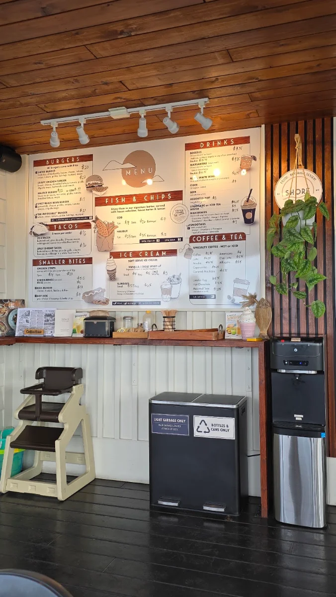 Menu, Shore Restaurant
