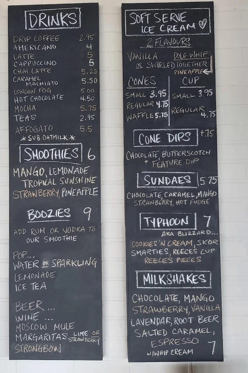 Menu, Shore Restaurant