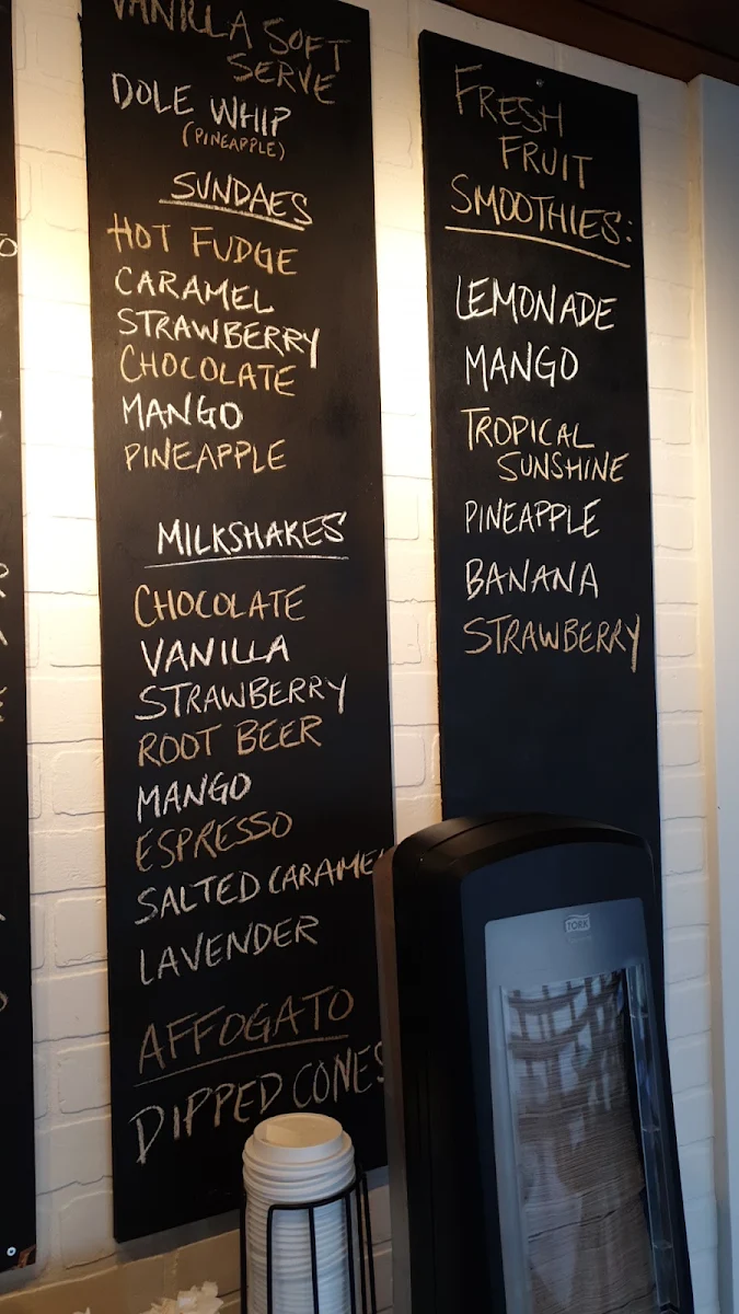 Menu, Shore Restaurant