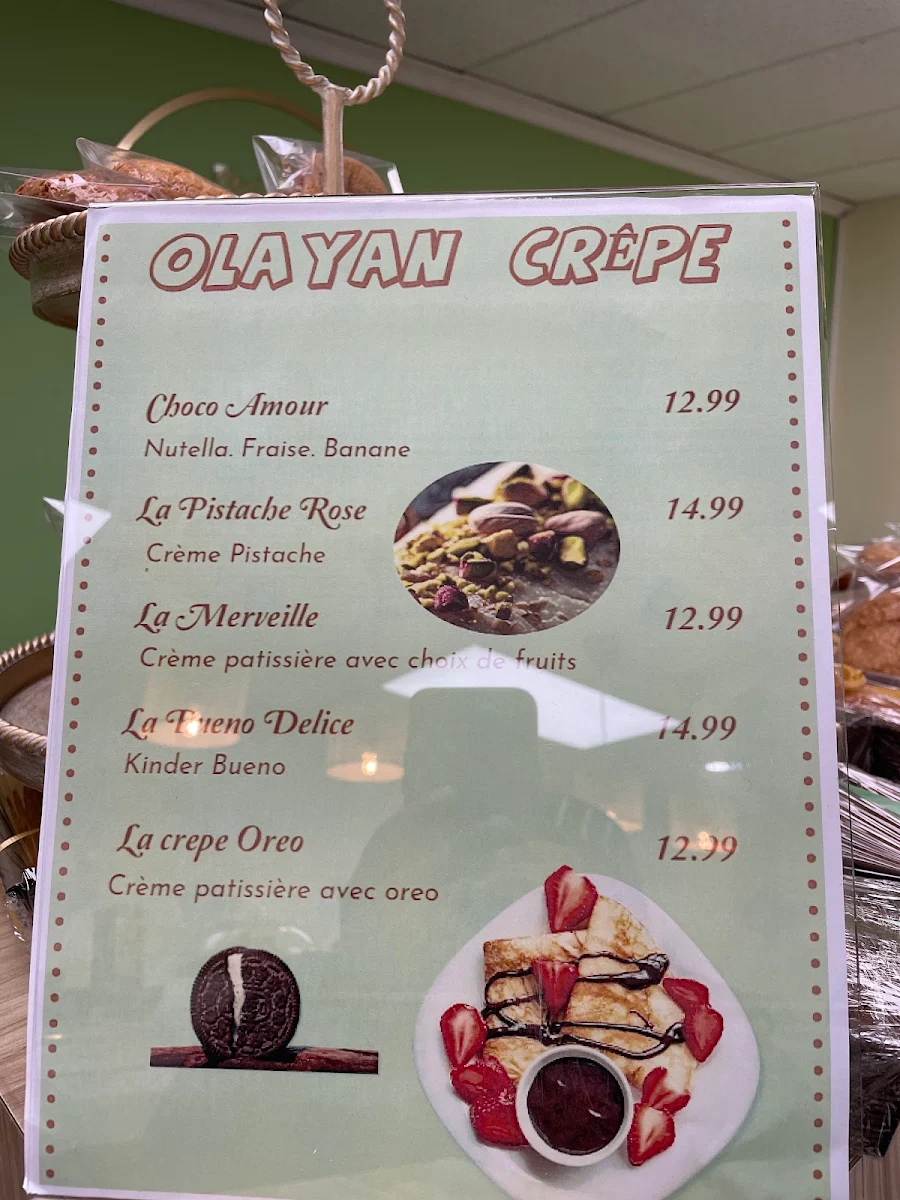 Menu, Pâtisserie Olayan