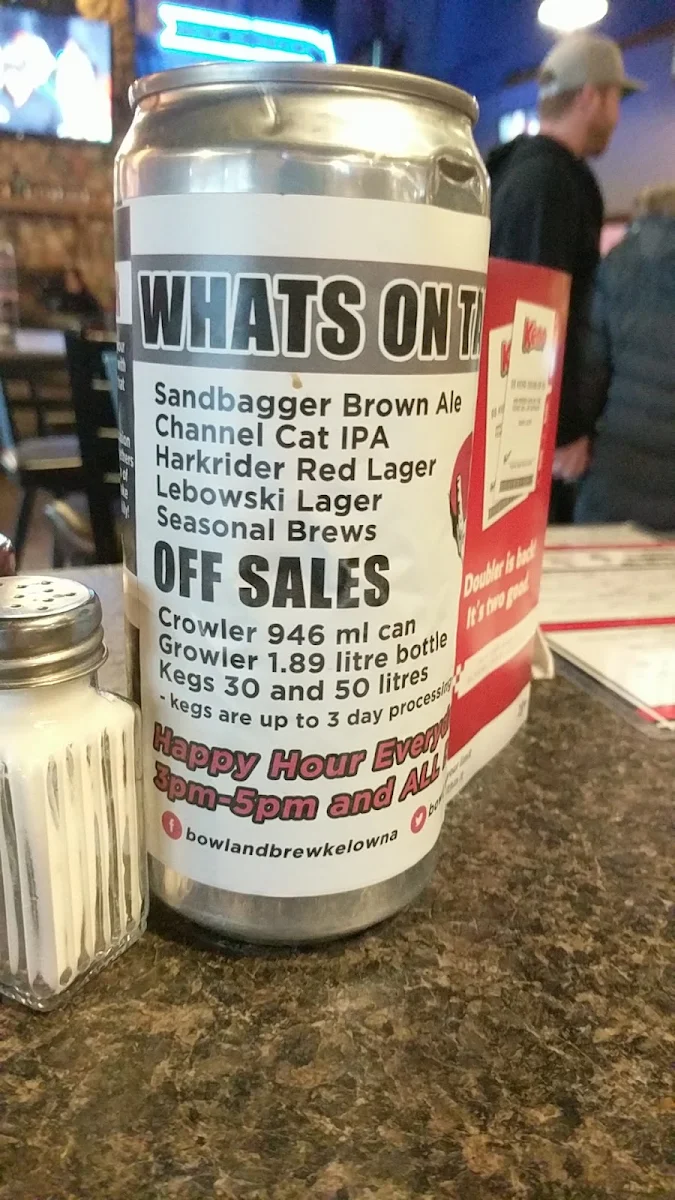Menu, Freddy's Brewpub