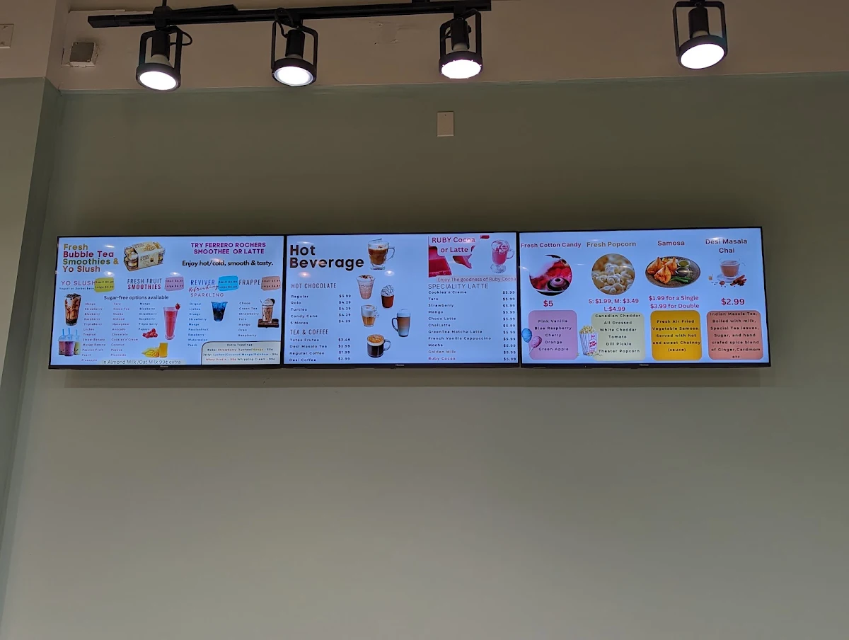 Menu, Flavour Bites Frozen Yogurt & Street Food Cafe