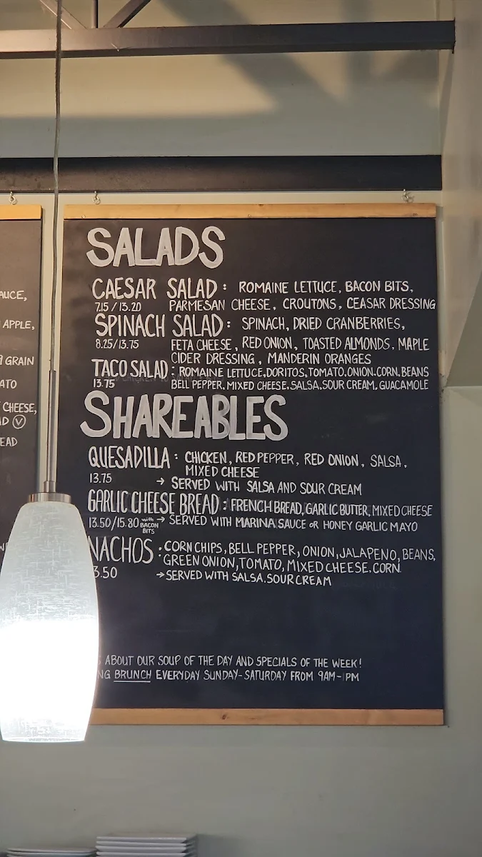 Menu, Cafe Haven