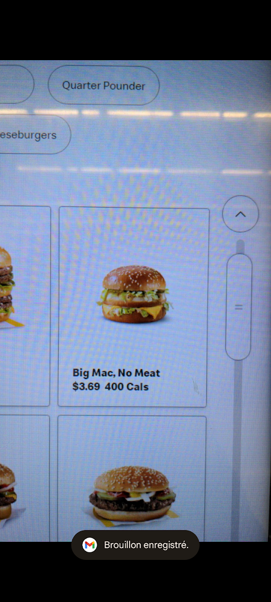 Menu, McDonald's