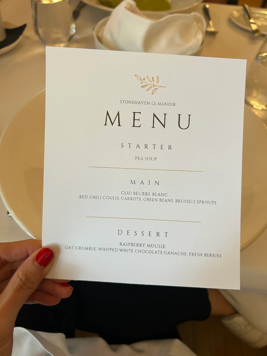 Menu, Restaurant at Stonehaven