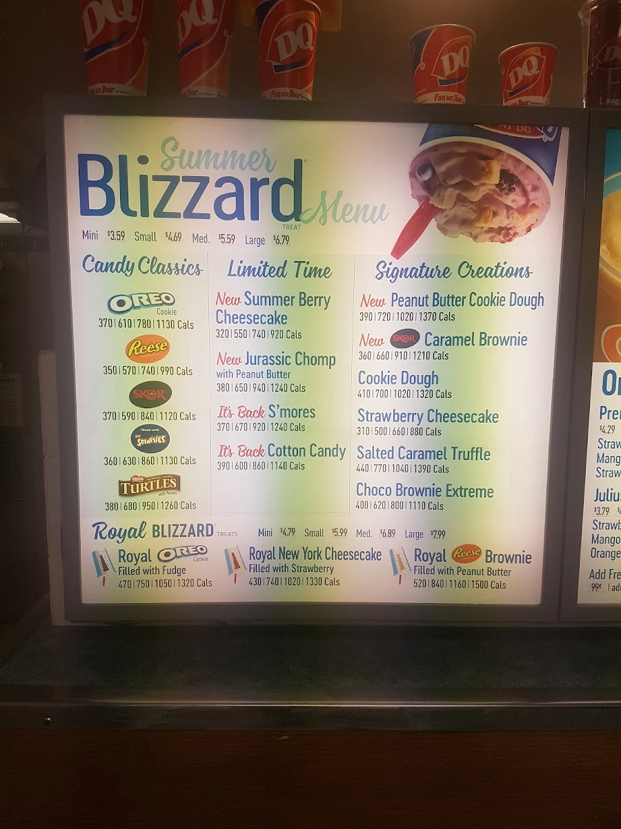 Menu, Dairy Queen Grill & Chill