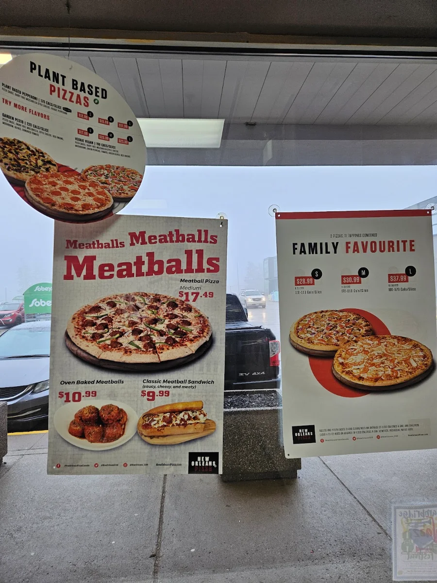 Menu, New Orleans Pizza