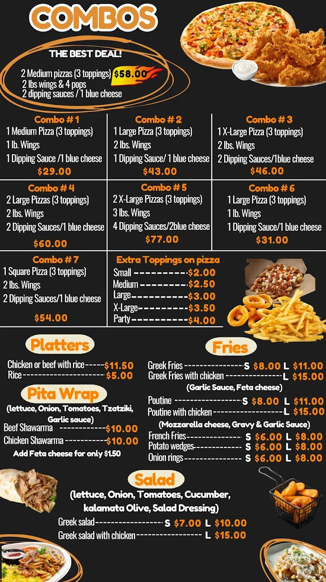 Menu, Highland pizza and wings 🥇