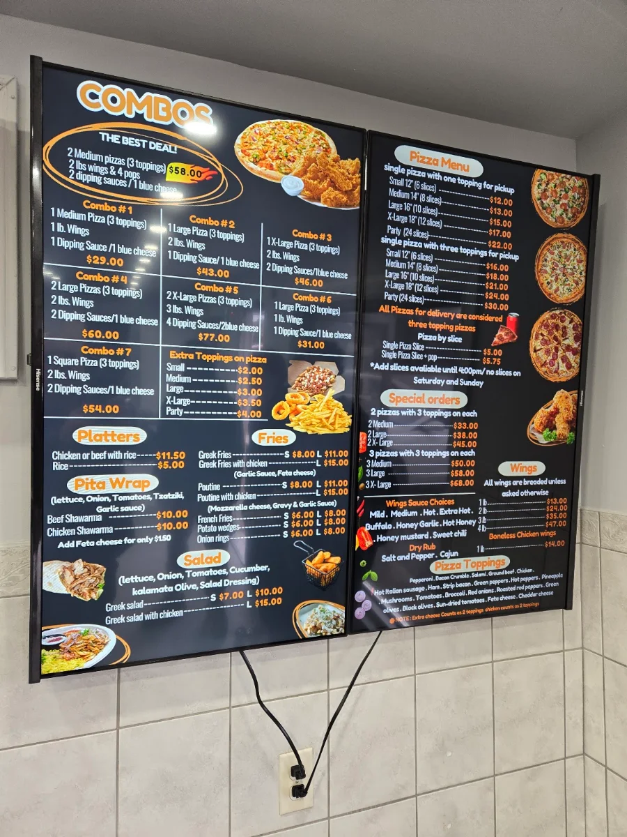 Menu, Highland pizza and wings 🥇