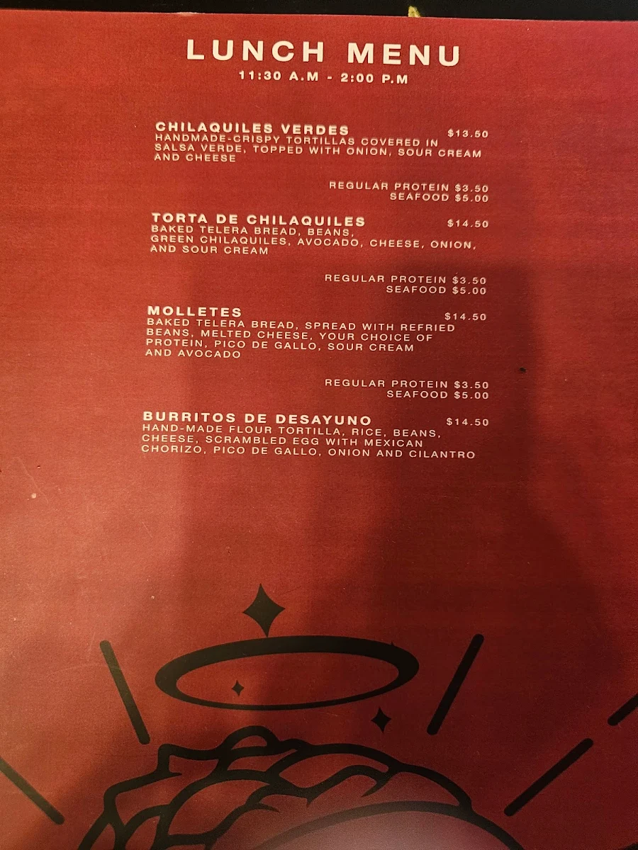 Menu, SANTO TACO