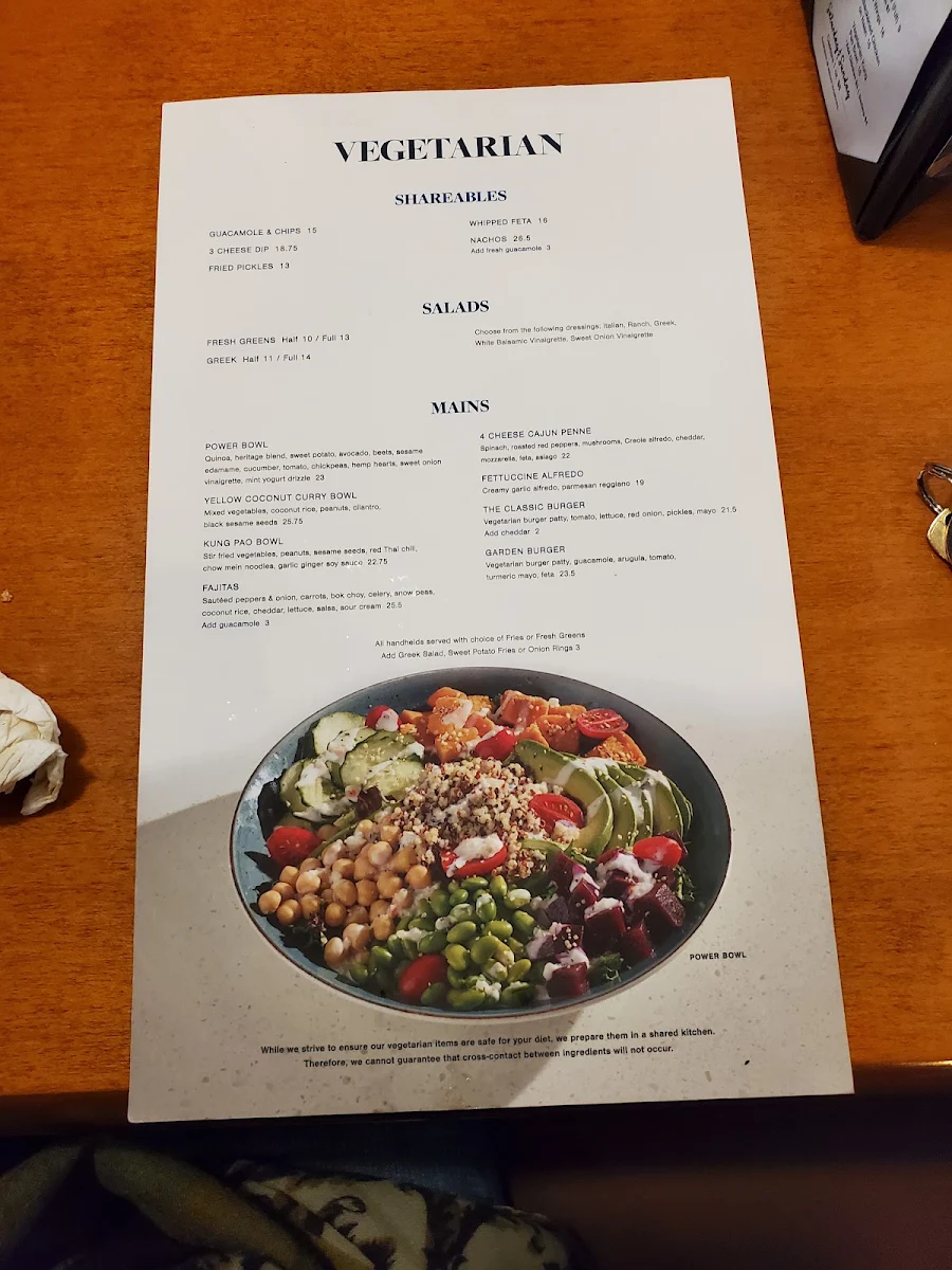 Menu, Turtle Jack's
