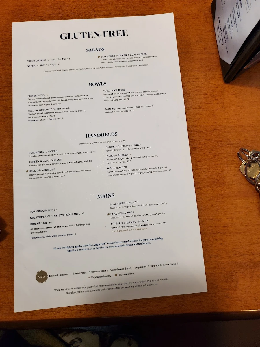 Menu, Turtle Jack's
