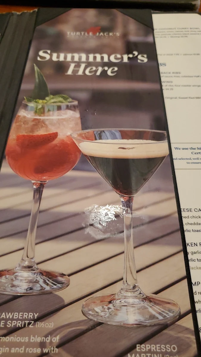 Menu, Turtle Jack's