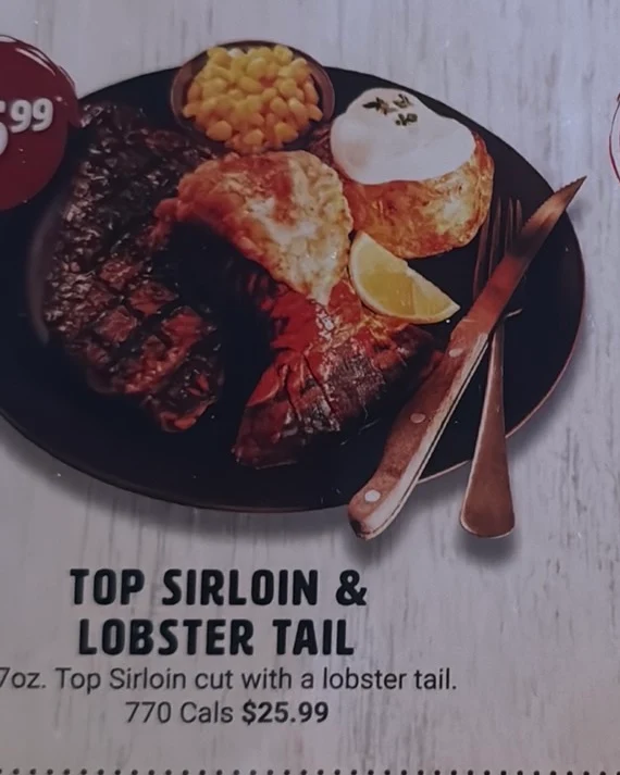 Menu, Chuck’s Roadhouse Bar and Grill