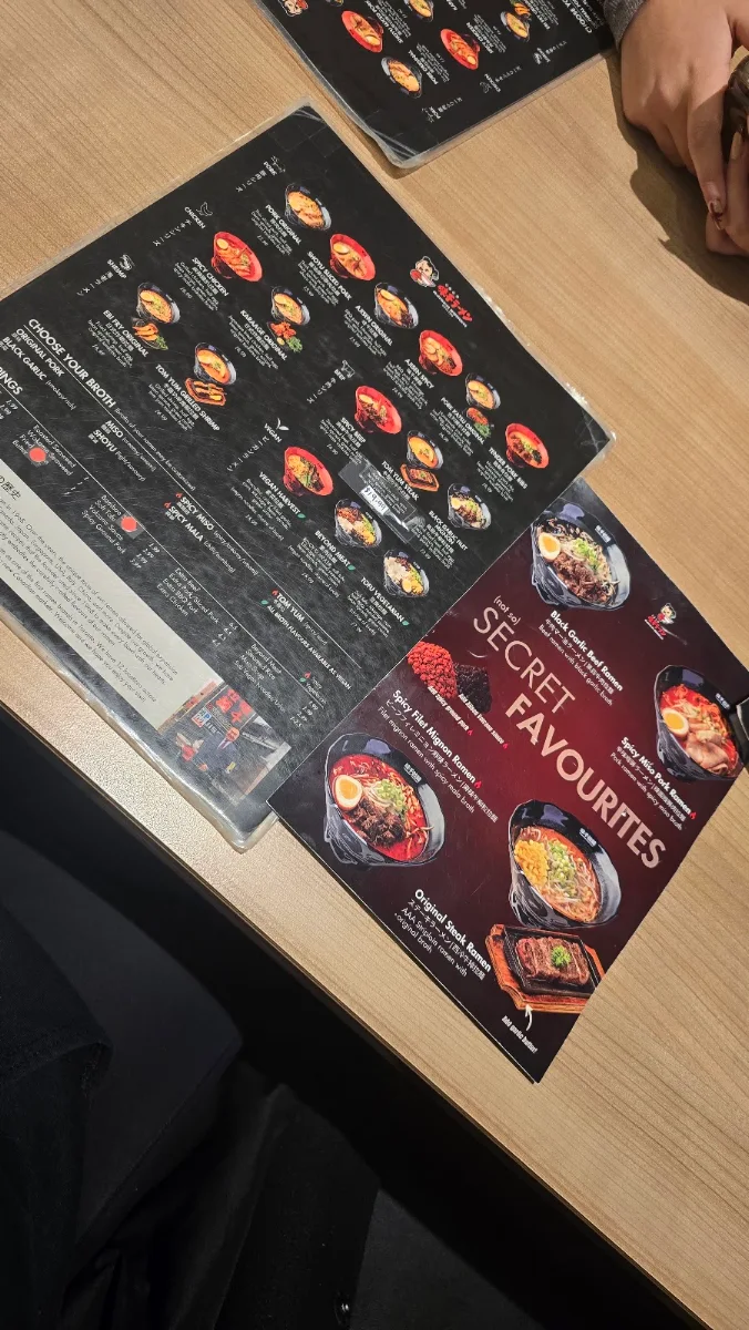 Menu, Ajisen Ramen (Newmarket)