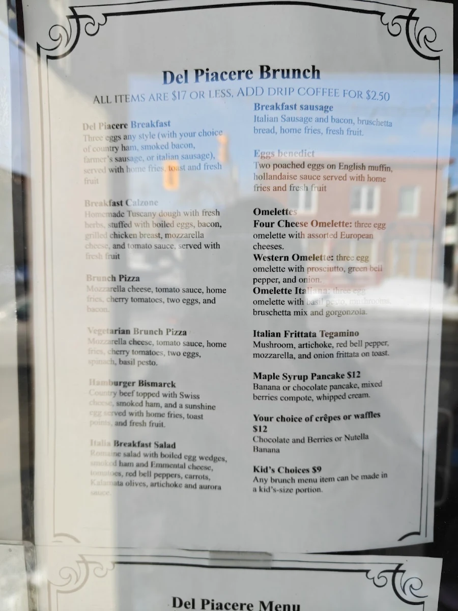 Menu, Del Piacere