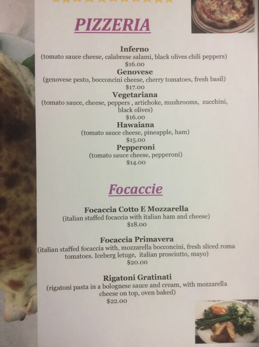 Menu, Del Piacere
