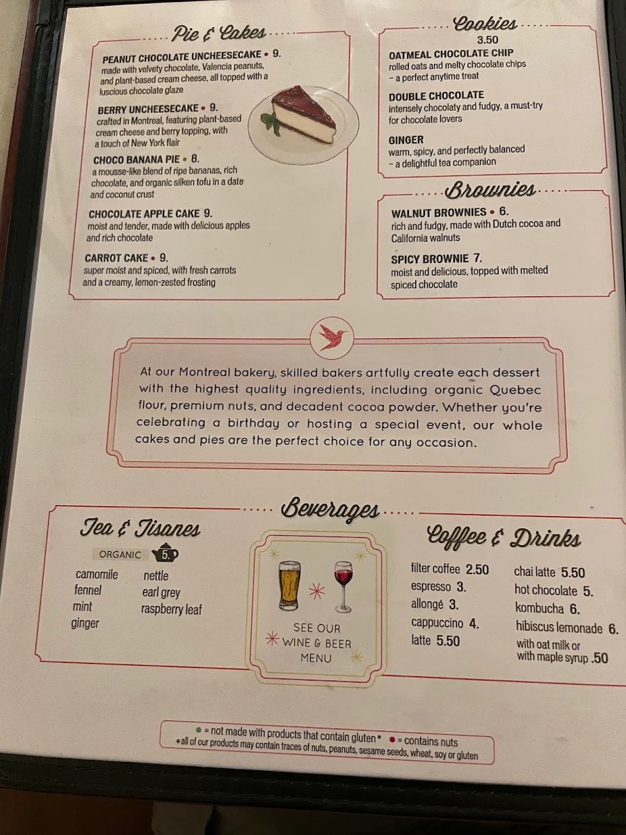 Menu, Aux Vivres Plateau
