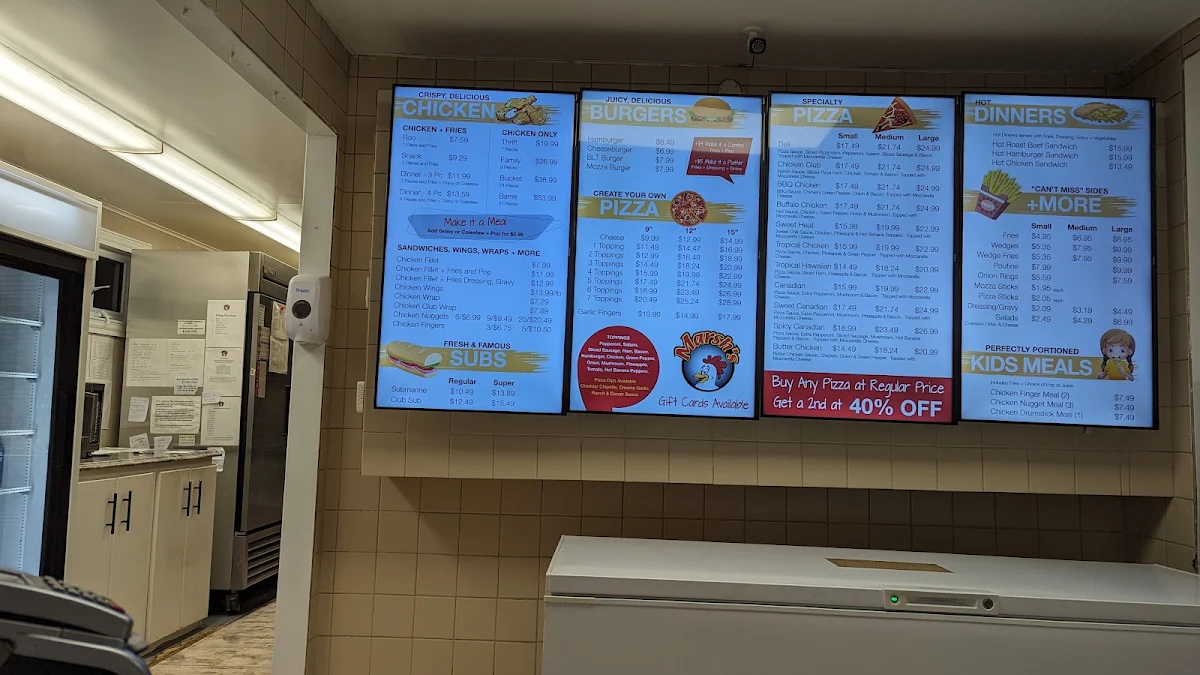 Menu, Marsh's Snack Bar